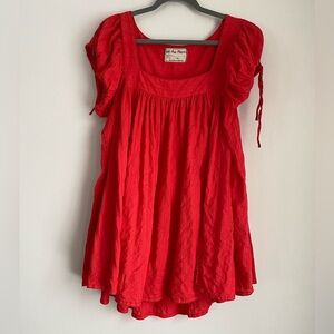 We The Free Summer Camp Red Tunic top/mini dress size medium